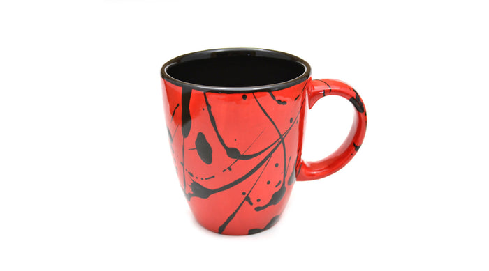 How to Paint Pottery and Ceramics Coffee and Tea Mug with the Splatter Technique