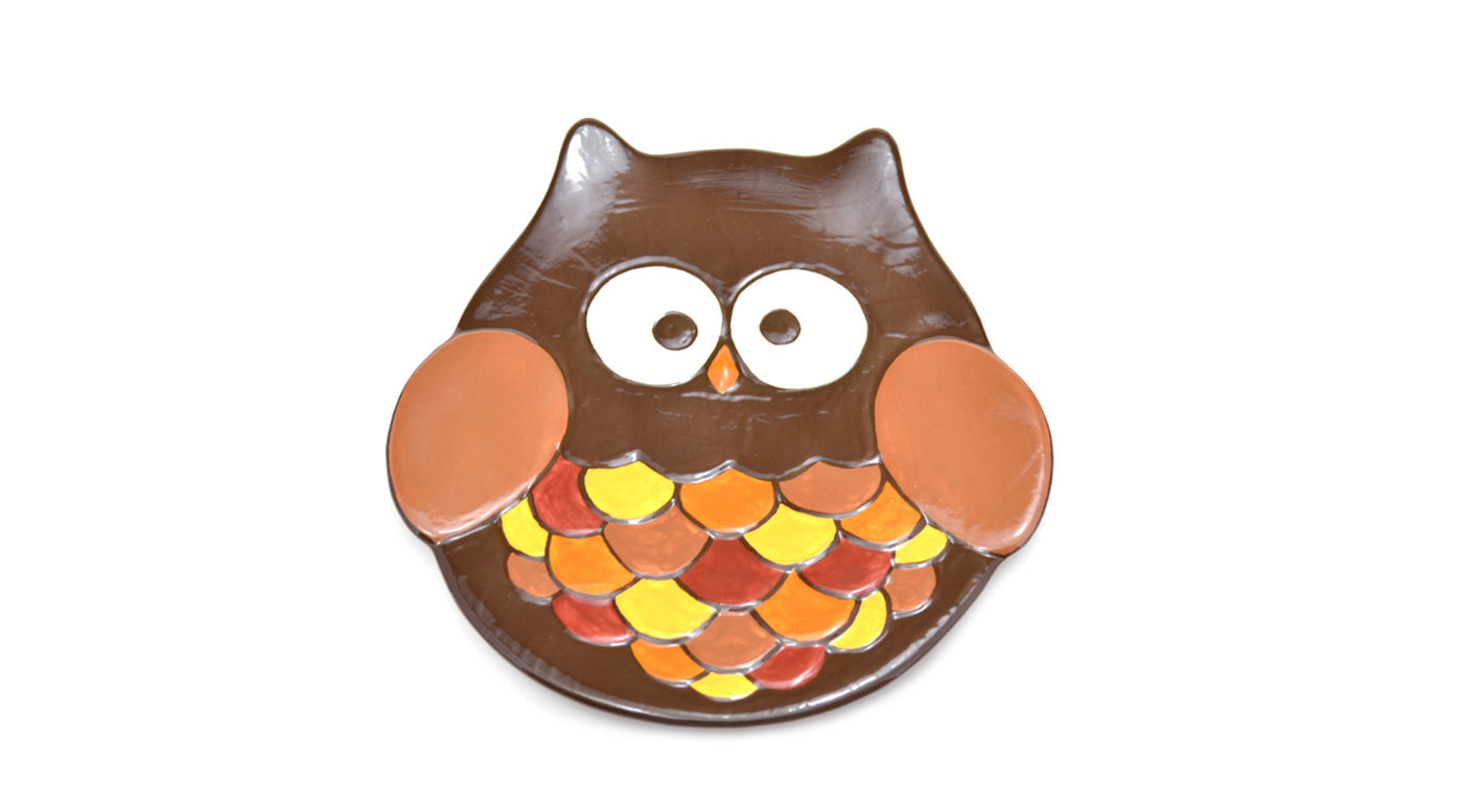 How to Paint Pottery and Ceramics Fall Owl Plate