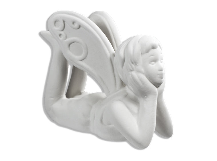 Fairy Collectible Laying on Belly with Chin in Hands and Feet Up