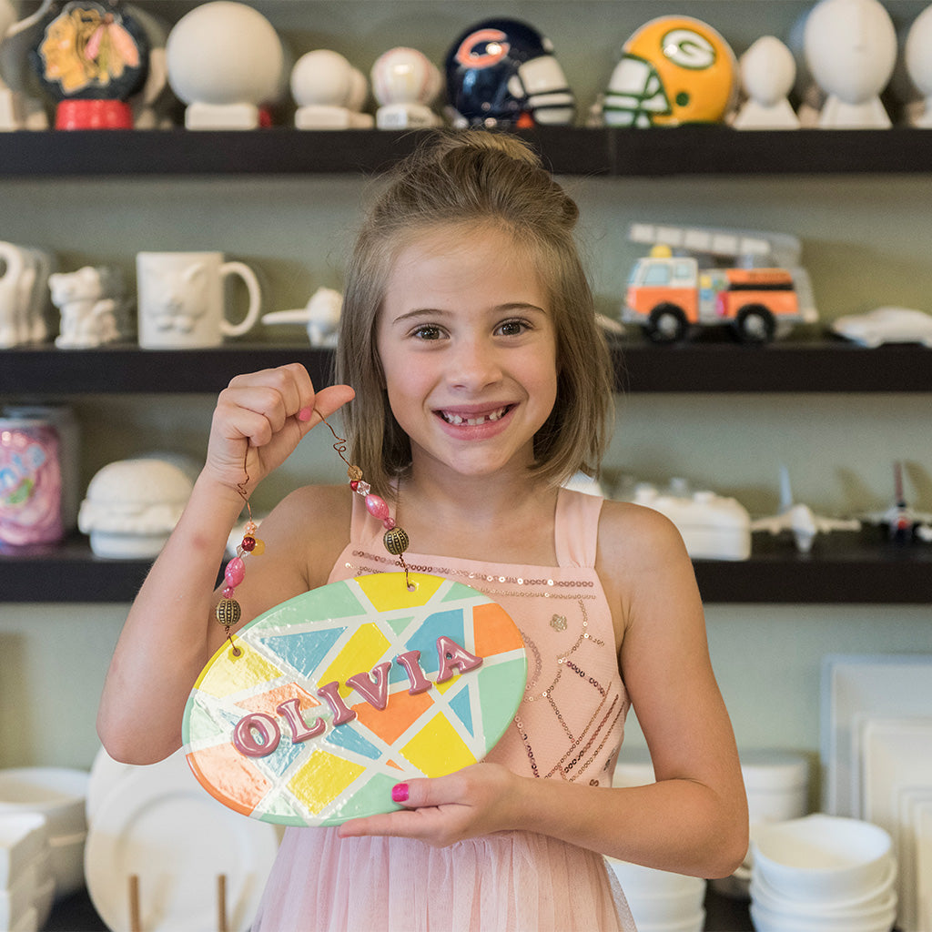 Custom Painted Oval Plaque with Bead Kit