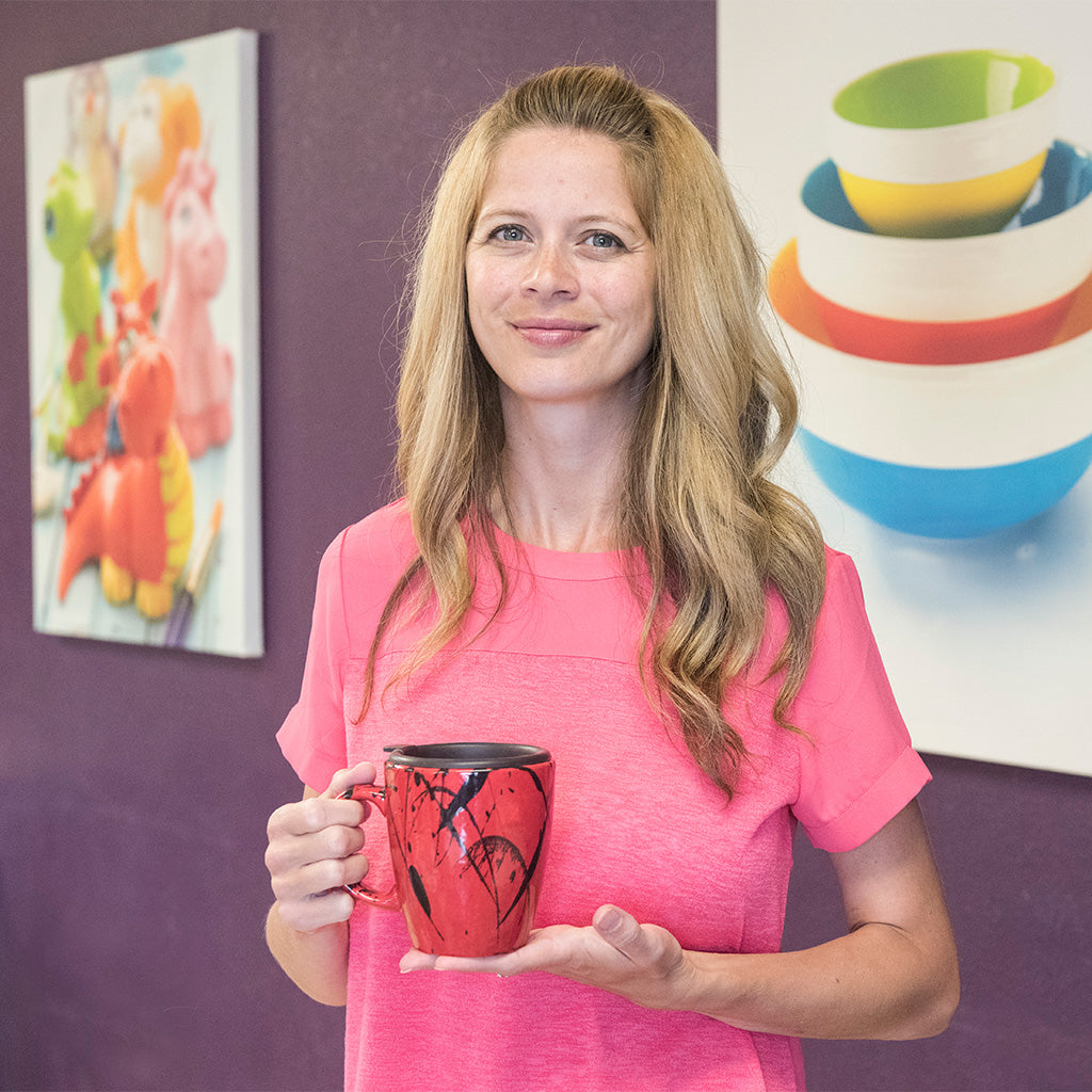 Custom Painted Splatter Mug with Lid