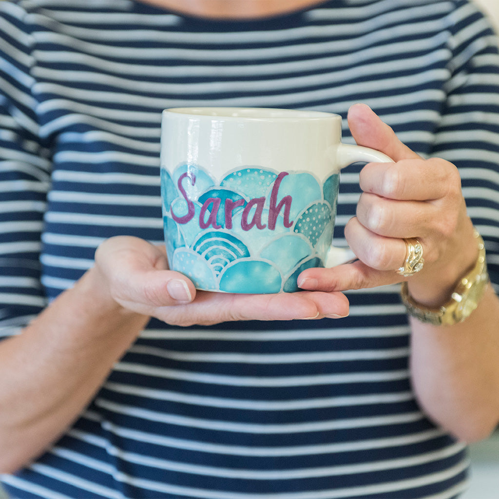 Custom Painted Scallop Mug