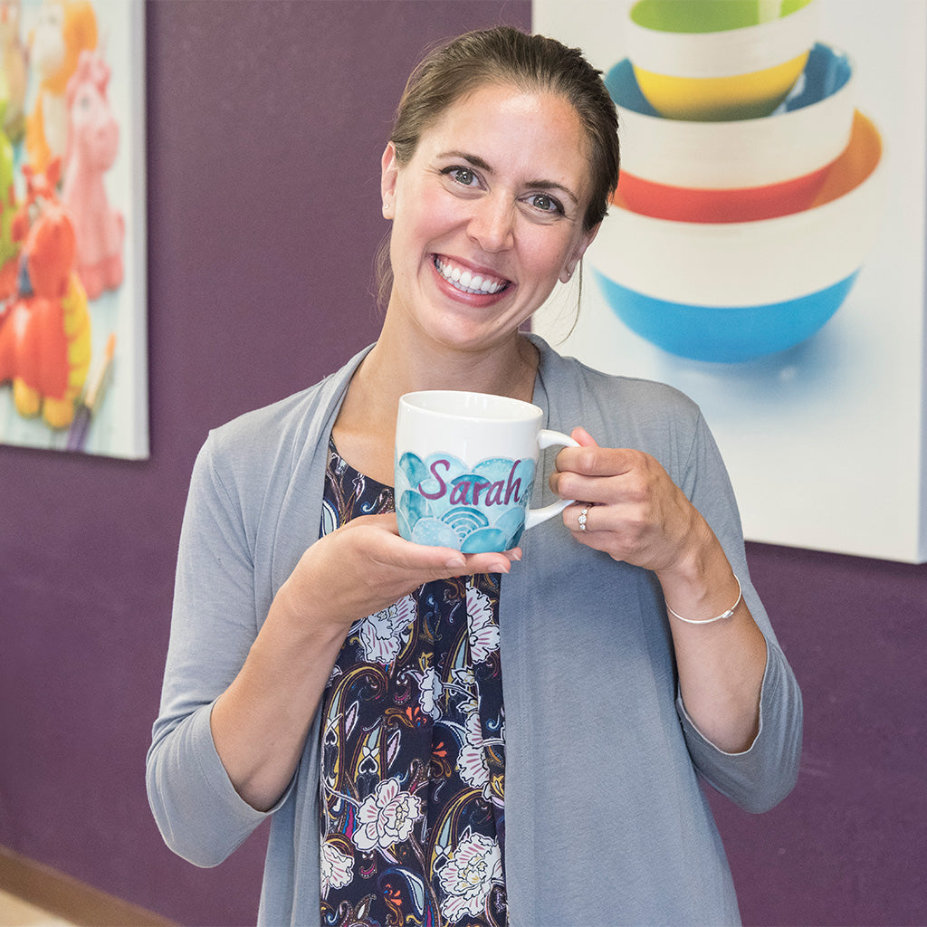 Custom Painted Scallop Mug