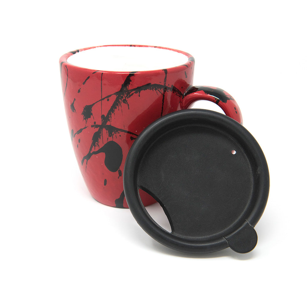 Custom Painted Splatter Mug with Lid